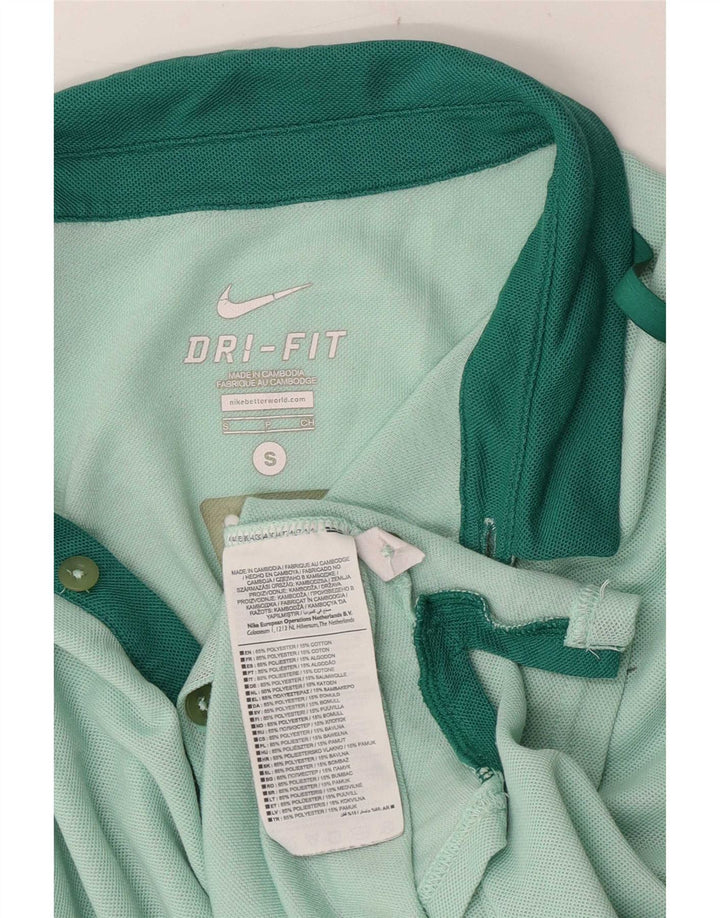 Nike Herren-Dri-Fit-Poloshirt, klein, grünes Farbblock-Polyester