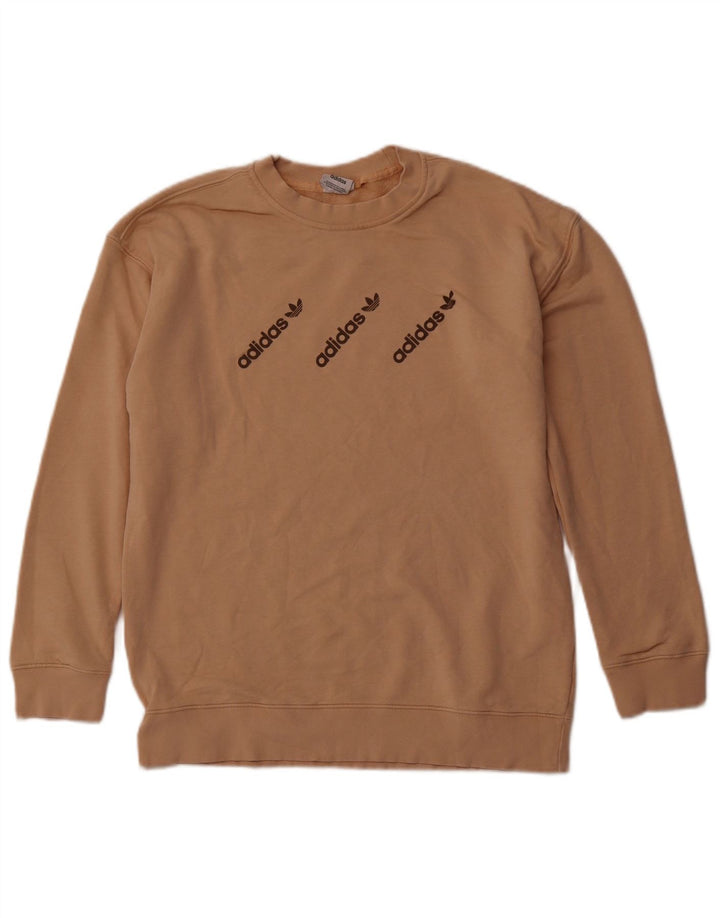 ADIDAS Herren Grafik-Sweatshirt-Pullover, mittelbraun, Baumwolle, Sport