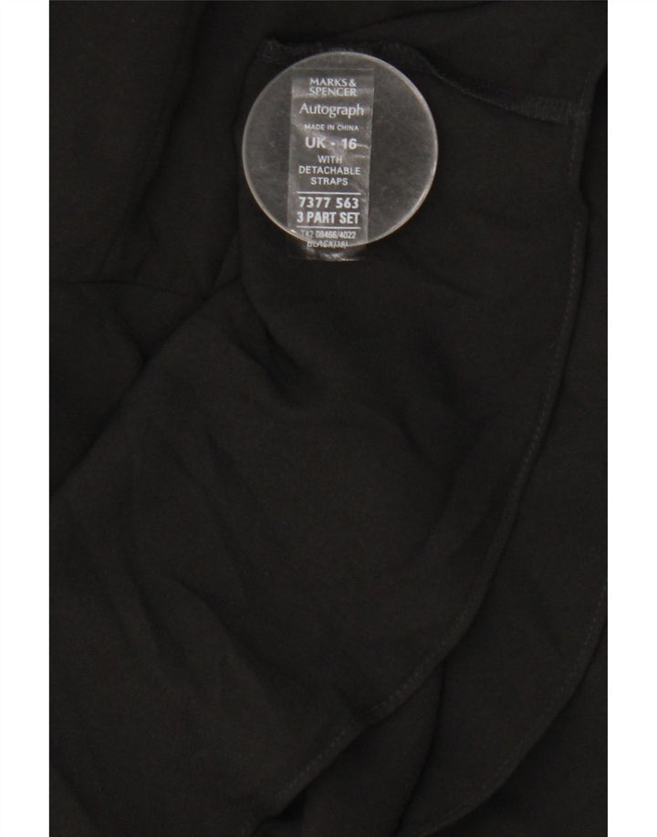 Marks & Spencer Damen Trägerloses Kleid UK 16 Large Schwarz Polyamid