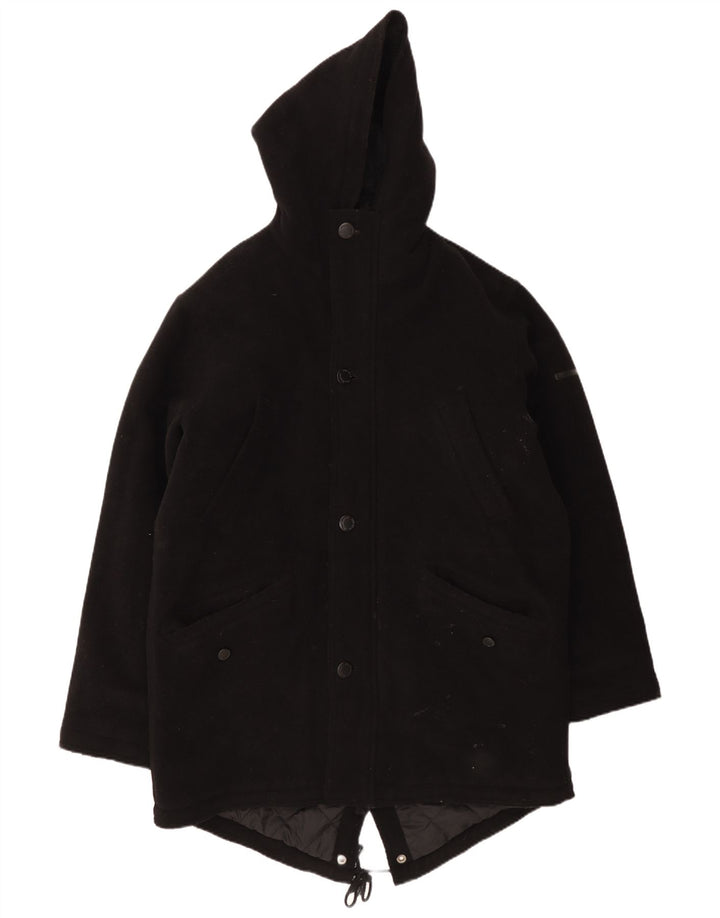 Ben Sherman Herren-Parka mit Kapuze, UK 40, große schwarze Wolle