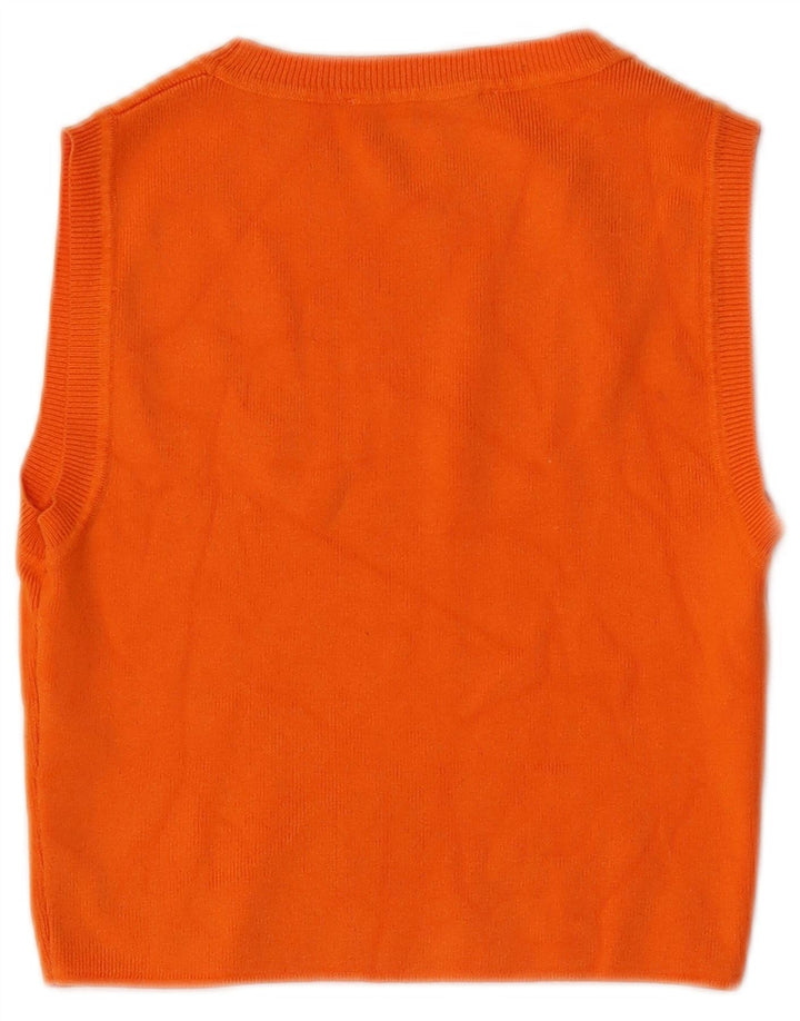 ZARA Damen Crop Vest Top UK 14 Large Orange Viskose