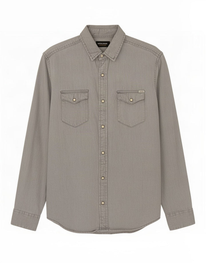 Jack & Jones Herrenhemd, Größe S, Grau, Baumwolle