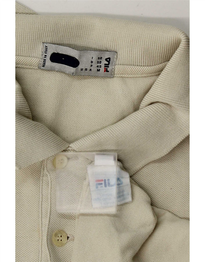 Fila Herren Langarm-Poloshirt IT 50 Medium Off White Baumwolle