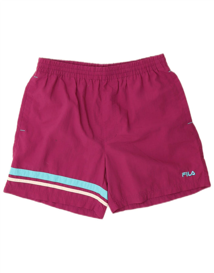 FILA Herren-Sportshorts, Mittelviolett, gestreift, Polyamid
