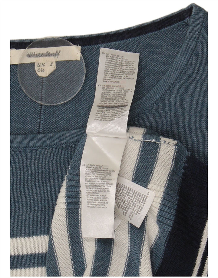 White Stuff Damen-Pullover mit U-Boot-Ausschnitt, Gr. 8, klein, blau gestreift