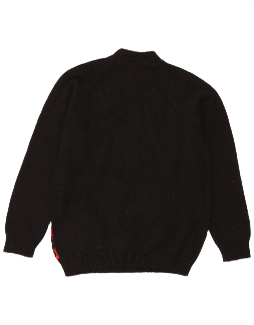 Vintage Herren-Pullover mit Reißverschluss, mittelgroß, Schwarz, Fair Isle