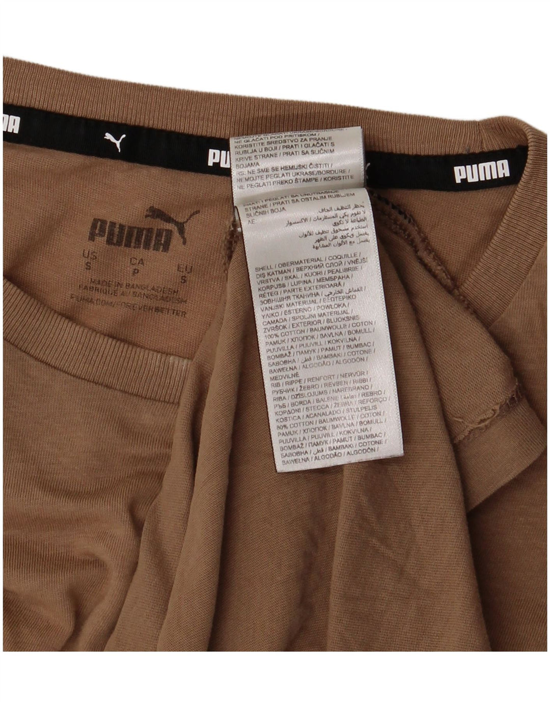 Puma Herren Grafik T-Shirt Top Small Braun Baumwolle