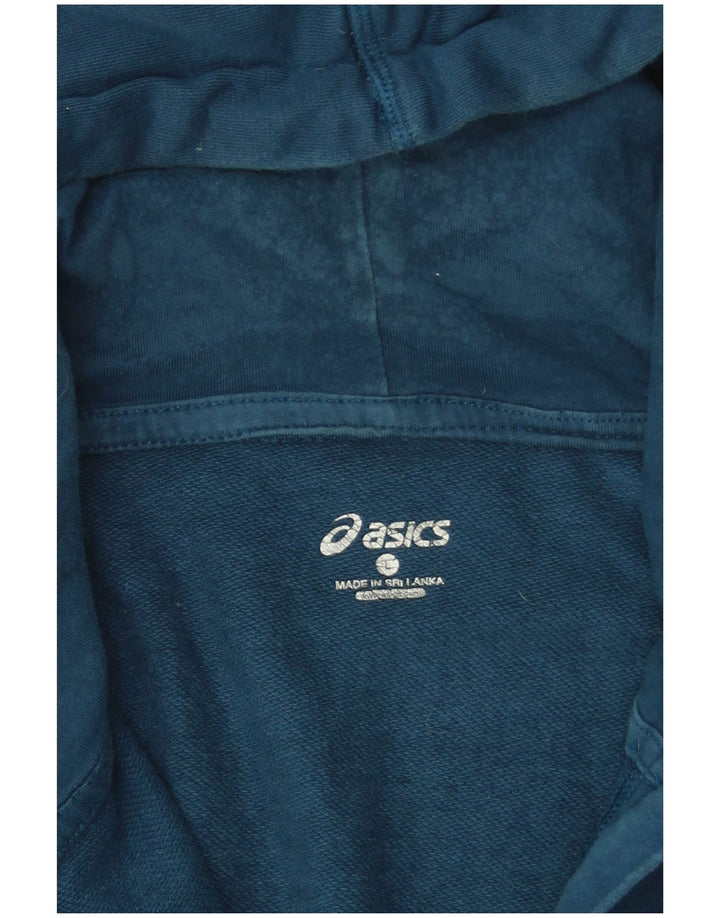 Asics Herren-Kapuzenpullover mit Reißverschluss, groß, marineblaue Baumwolle