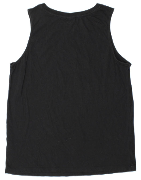 Adidas Damen Graphic Vest Top UK 8 Small Schwarz Baumwolle