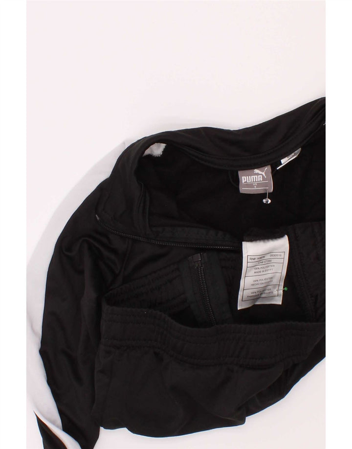 Puma Jungen-Trainingsanzug-Top-Jacke, 3–4 Jahre, schwarzes Farbblock-Polyester