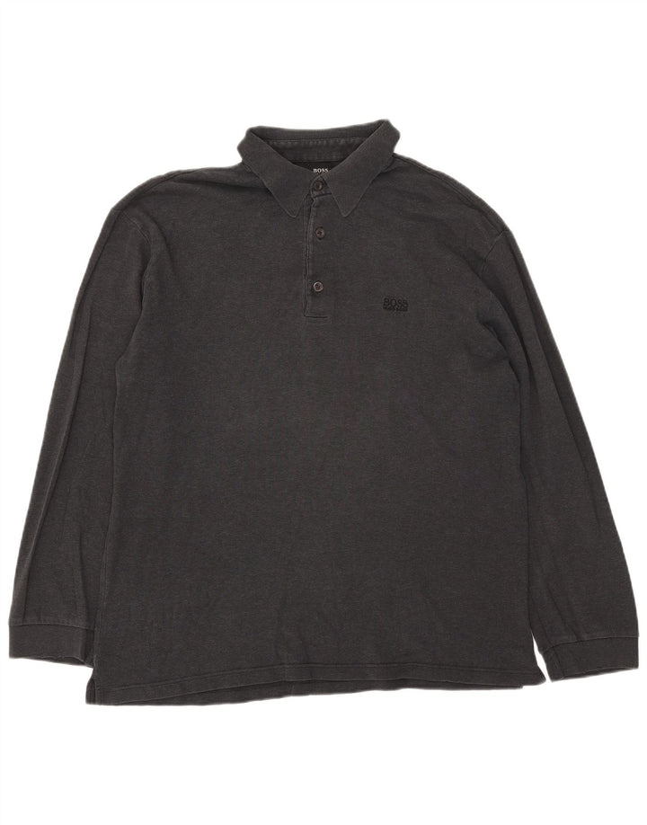 Hugo Boss Herren Langarm-Poloshirt 2XL Grau