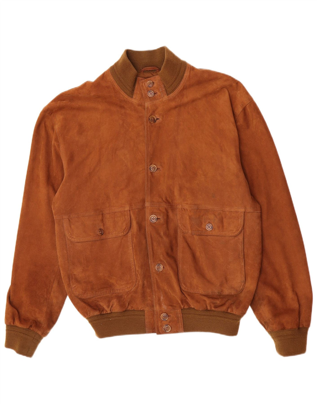 Vintage Herren Wildleder Bomberjacke IT 52 XL Braunes Leder Retro