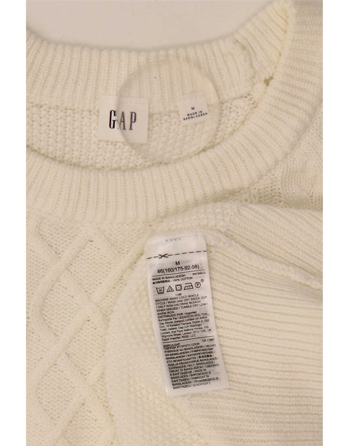 Gap Damen-Pullover mit Rundhalsausschnitt, UK 14, mittelweiße Baumwolle