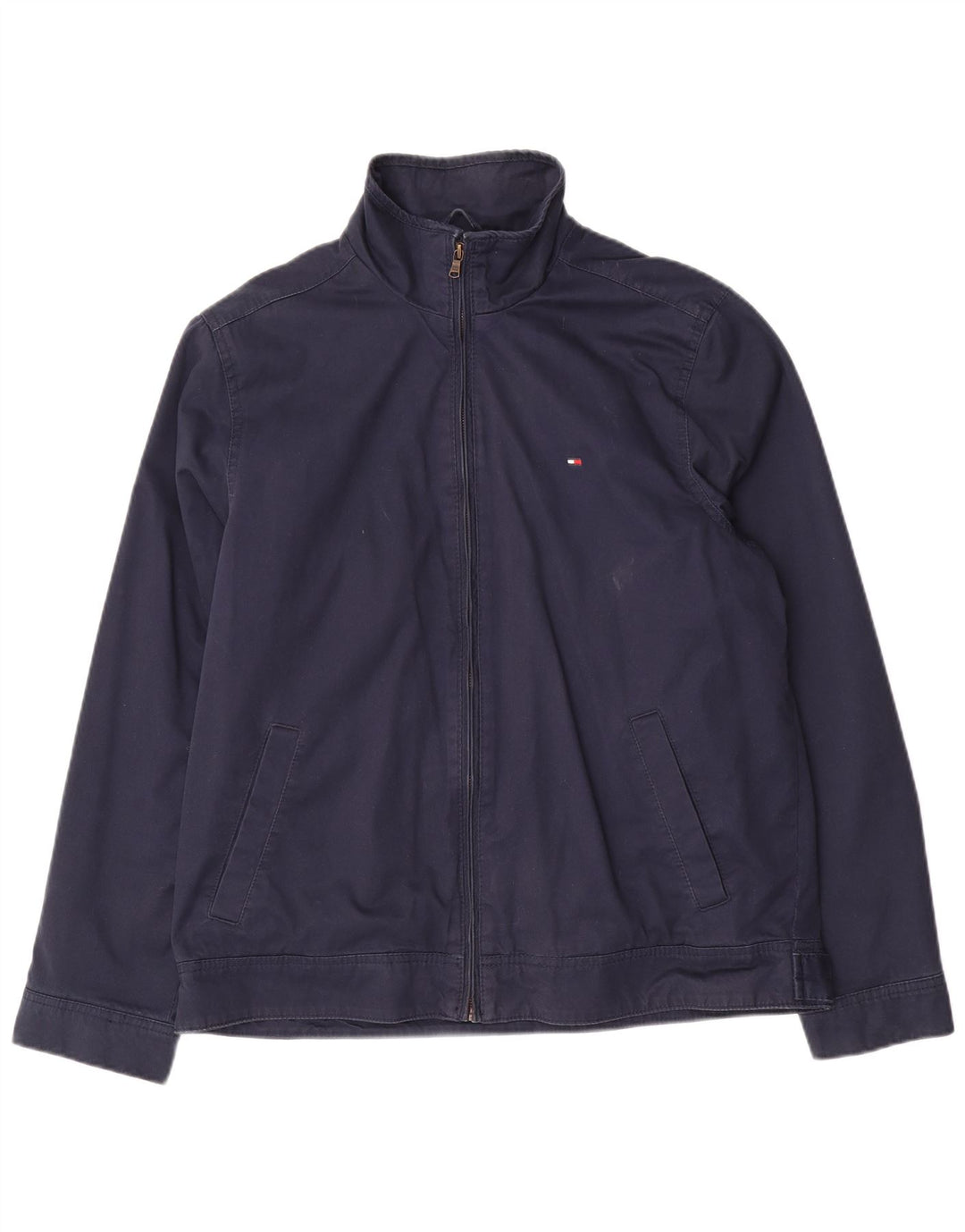Tommy Hilfiger Herren Bomberjacke UK 38 Mittelmarineblaue Baumwolle