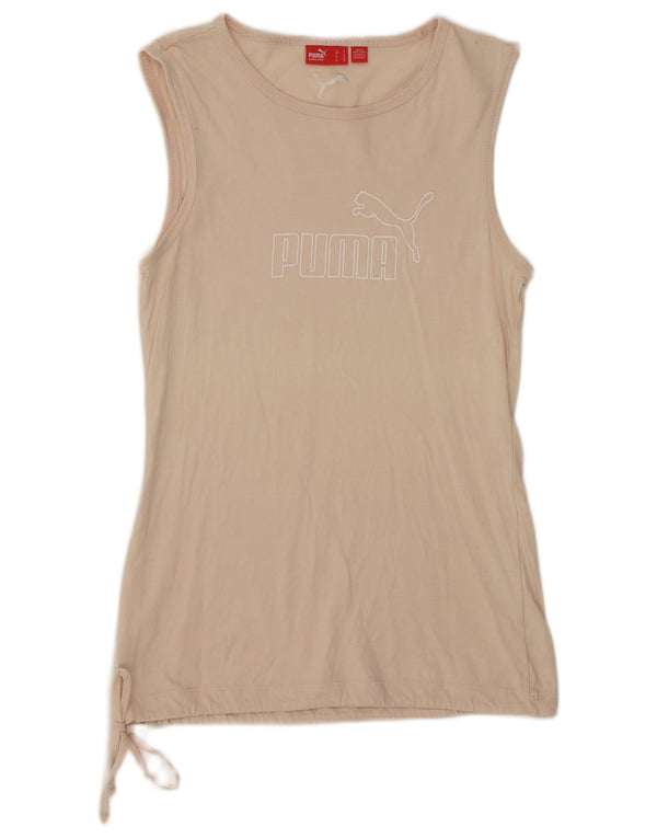 Puma Damen Graphic Vest Top UK 10 Small Beige Sport