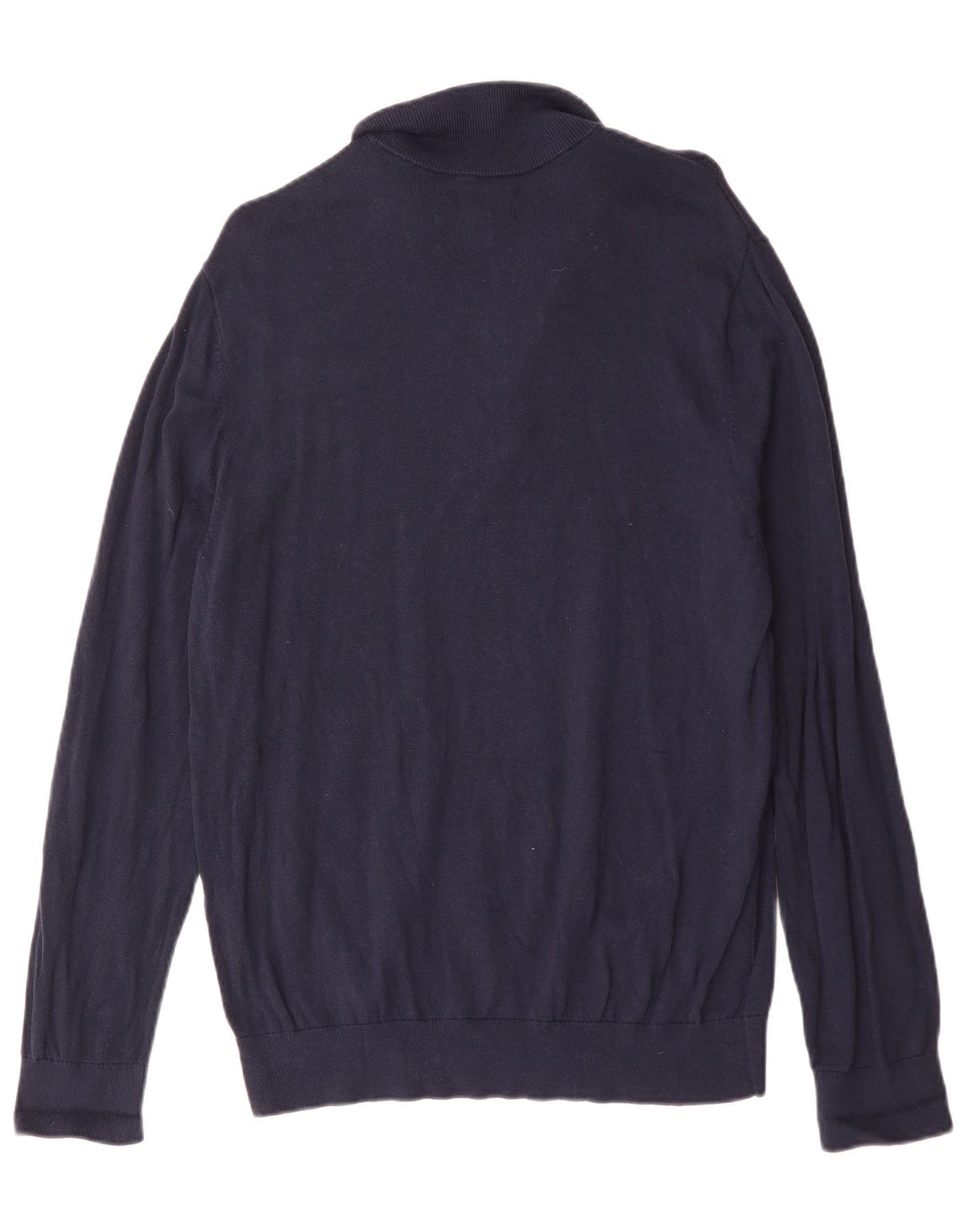 Penguin Herren-Pullover mit Reißverschluss am Hals, groß, aus marineblauer Baumwolle