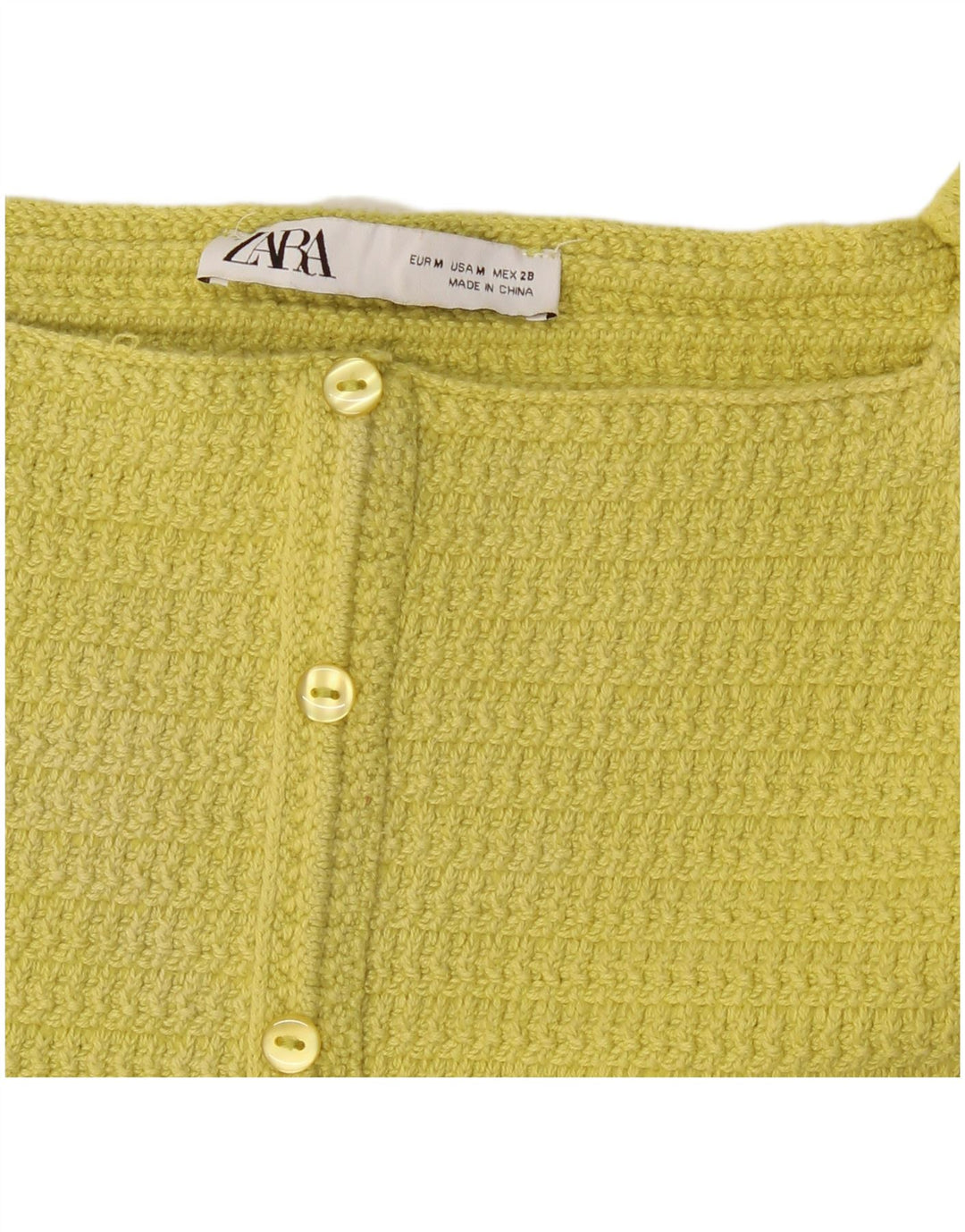 Zara Damen Crop Top UK 12 Mittelgelb