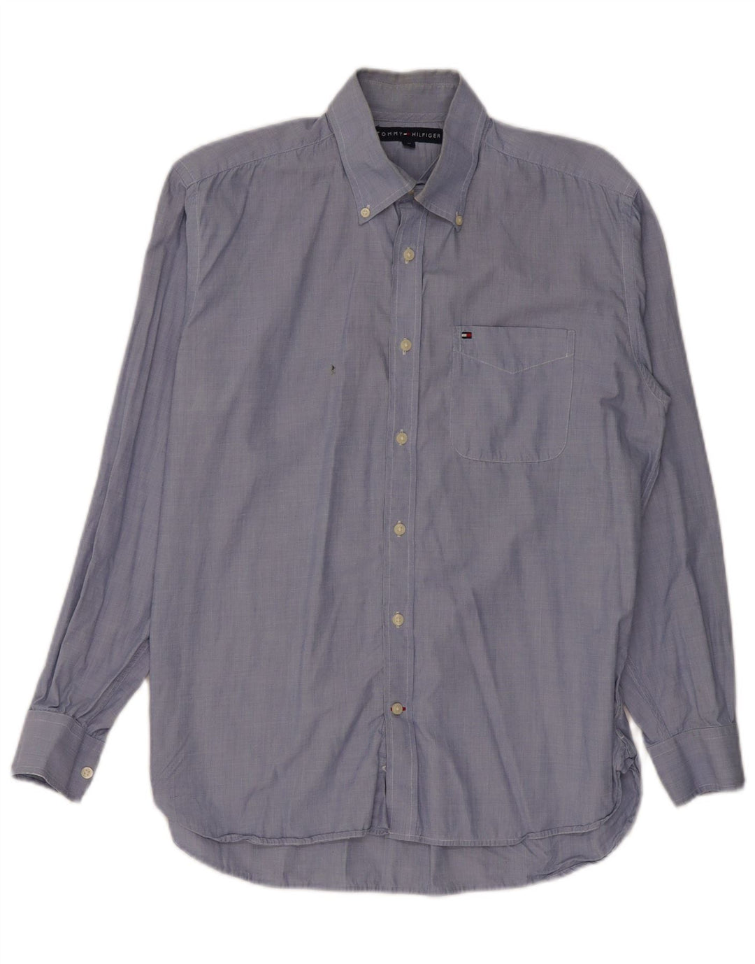 TOMMY HILFIGER Herrenhemd mittelblaue Baumwolle