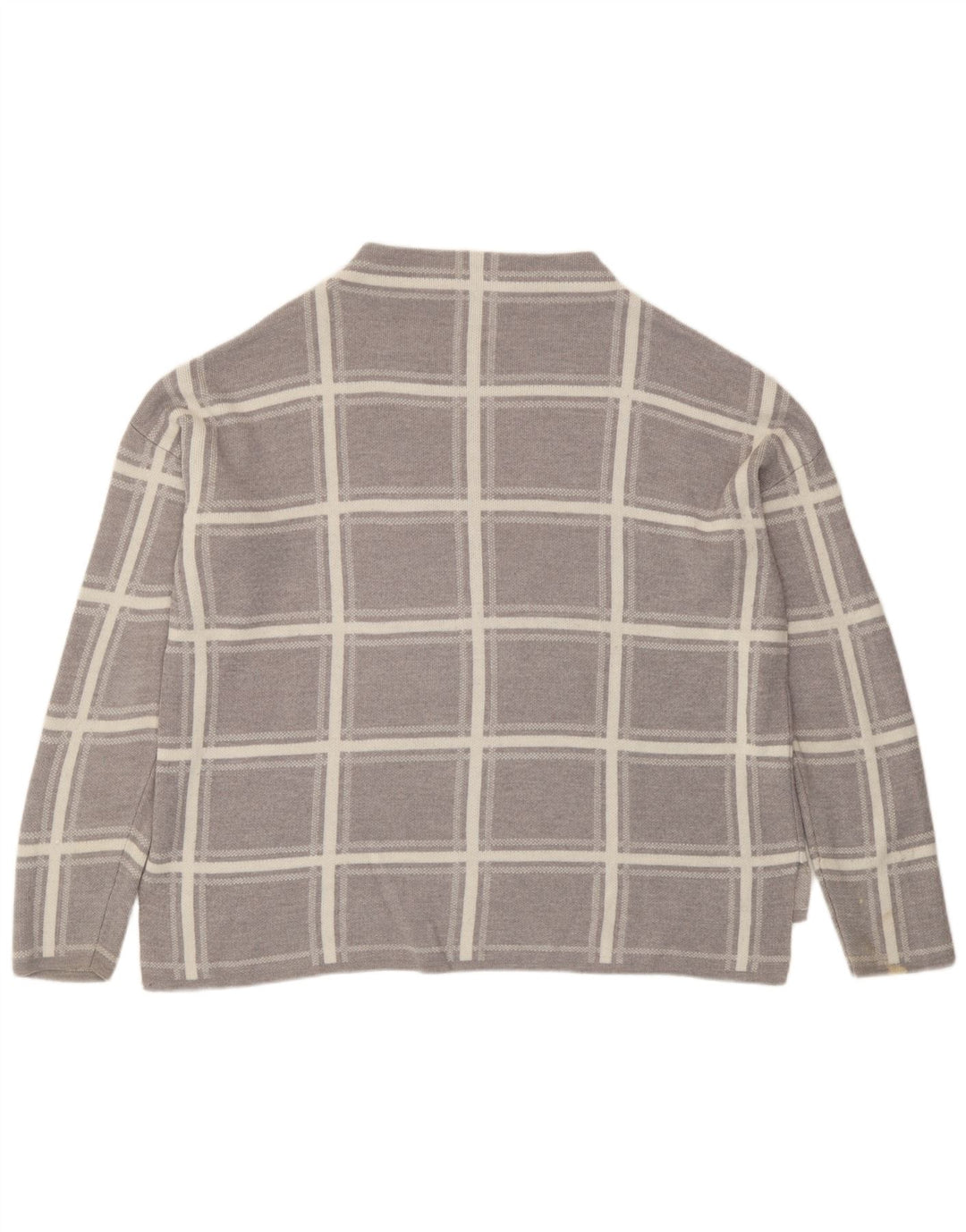Marks & Spencer Damen-Pullover mit Rundhalsausschnitt, Gr. 40, Größe L, grau kariert