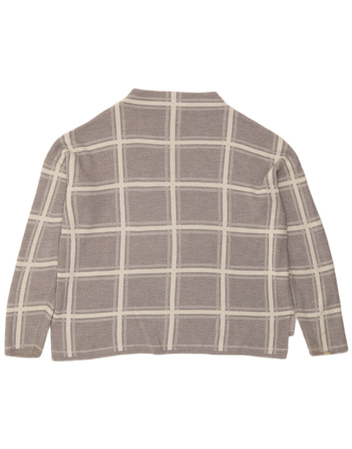 Marks & Spencer Damen-Pullover mit Rundhalsausschnitt, Gr. 40, Größe L, grau kariert