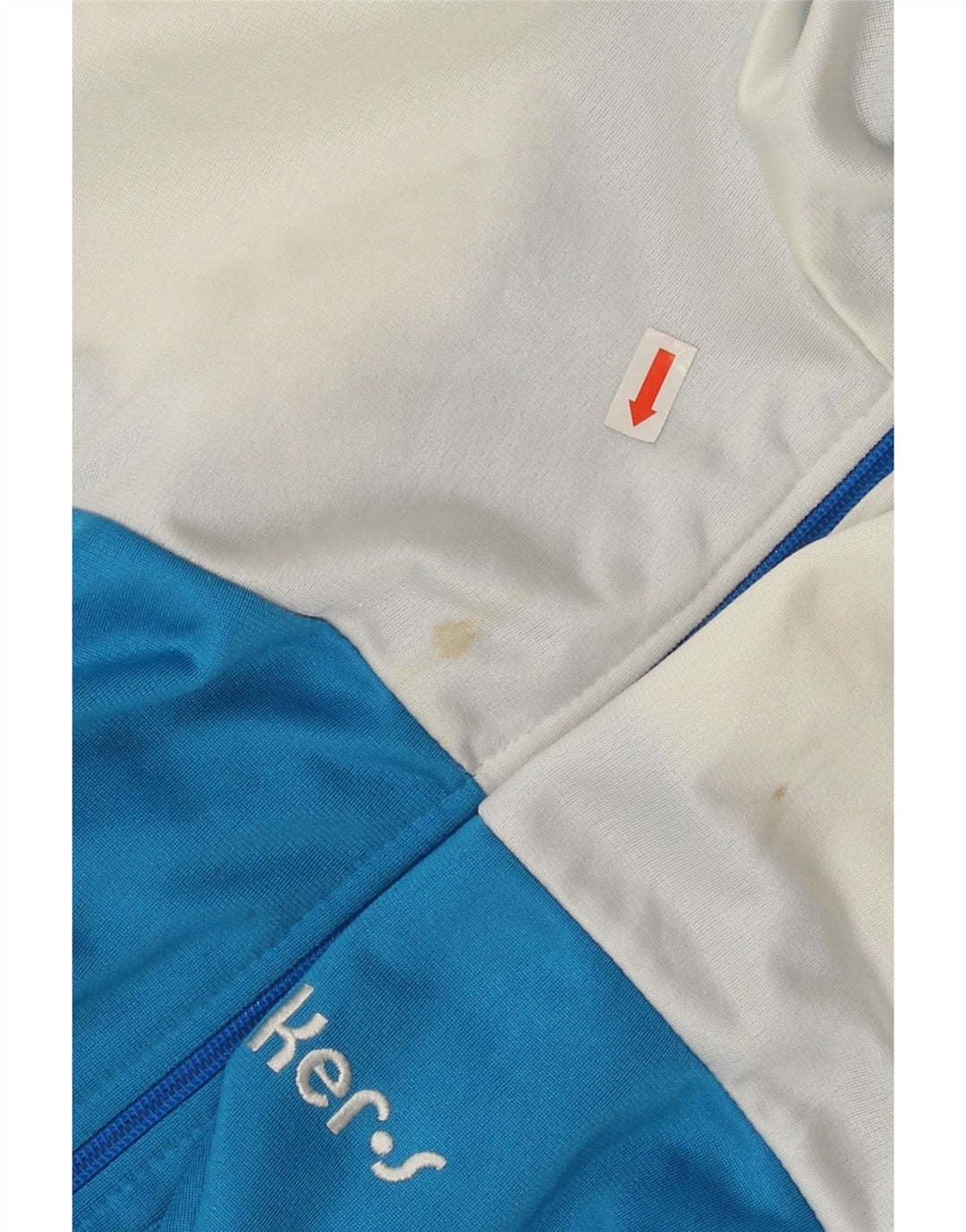 VINTAGE Womens Graphic Full Tracksuit UK 14 Medium  Blue Colourblock Vintage Vintage and Second-Hand Vintage from Messina Hembry 