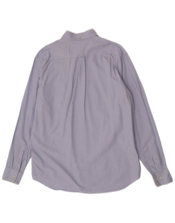 Gant Herren-Hemd mit normaler Passform, Größe 17 1/2 XL, blaue Baumwolle