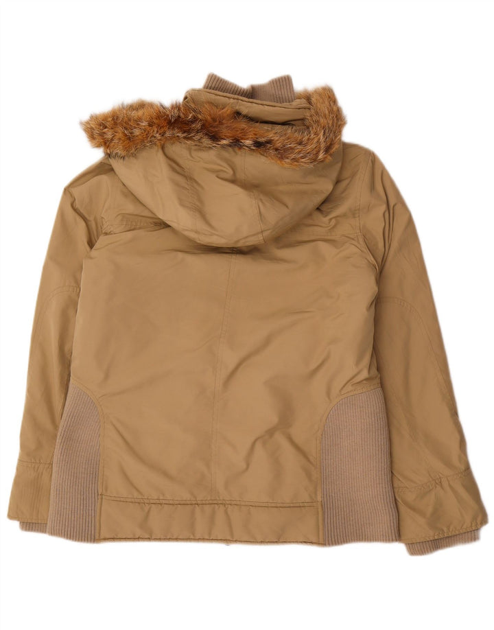 Woolrich Wattierte Damenjacke mit Kapuze UK 16 Large Beige Polyester