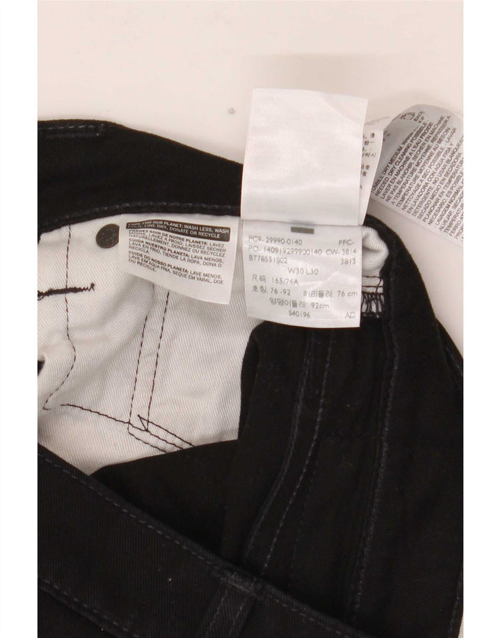 Levi's Herren Straight Jeans W30 L30 Schwarze Baumwolle