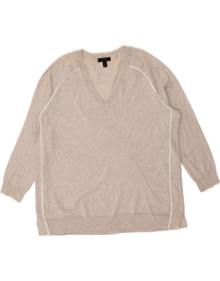 J. CREW Womens V-Neck Jumper Sweater UK 14 Medium Grey Vintage J. Crew and Second-Hand J. Crew from Messina Hembry 