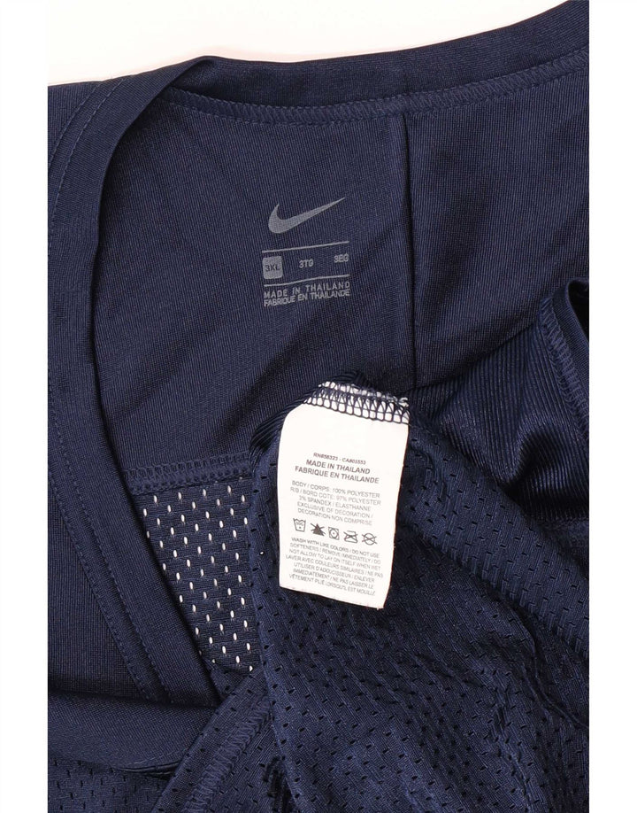 Nike Damen-Trikotoberteil UK 22 3XL Marineblau Polyester