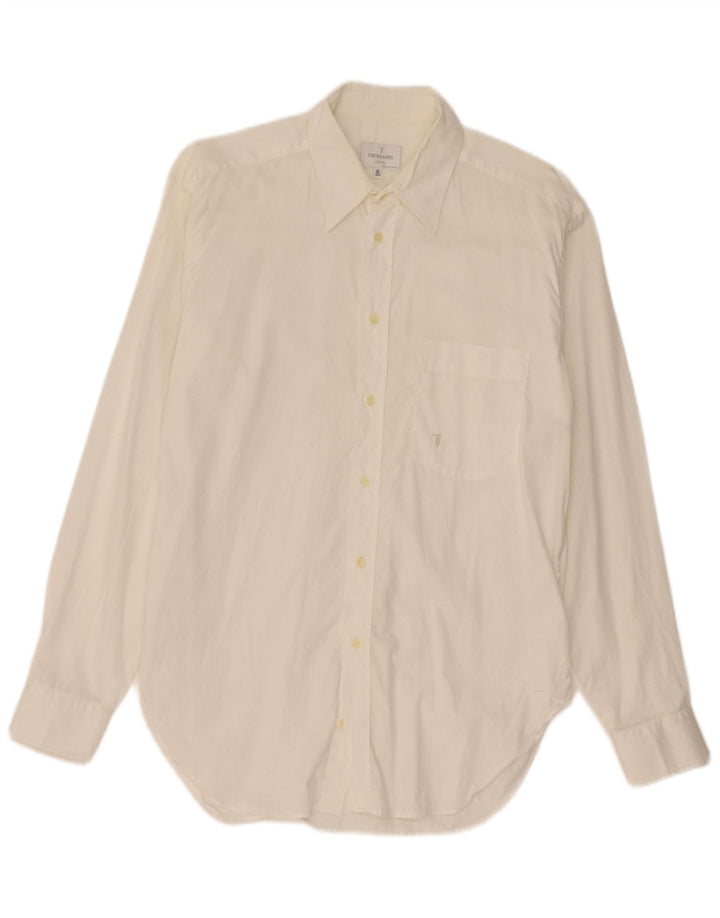 Trussardi Herrenhemd Größe 40 15 3/4 Medium Weiß