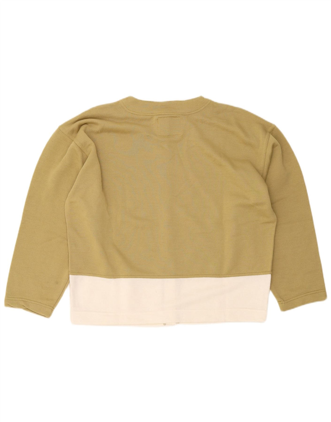 Vintage Damen-Strickjacke in Übergröße, Gr. 14, mittlerer Khaki-Farbblock