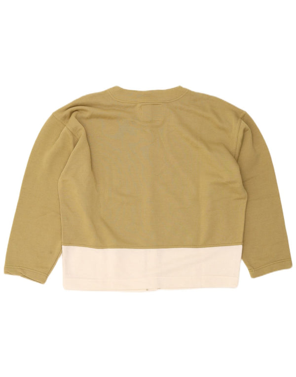Vintage Damen-Strickjacke in Übergröße, Gr. 14, mittlerer Khaki-Farbblock