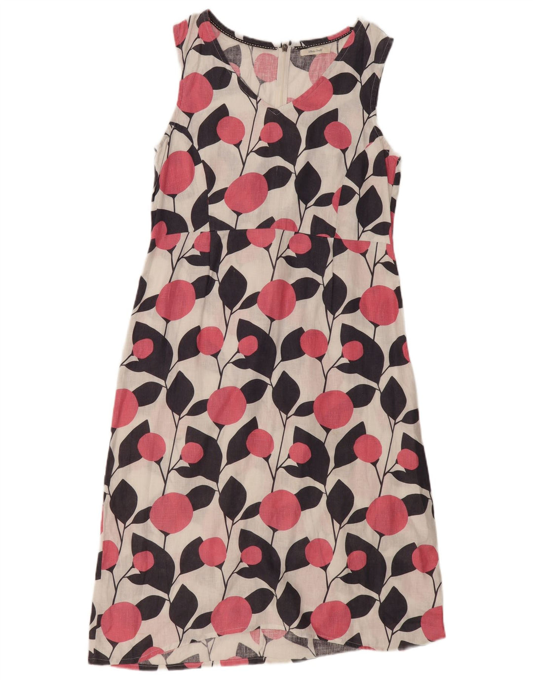 White Stuff Ärmelloses Etuikleid für Damen, UK 12, Mittelweiß, geblümt