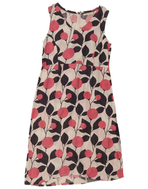 White Stuff Ärmelloses Etuikleid für Damen, UK 12, Mittelweiß, geblümt