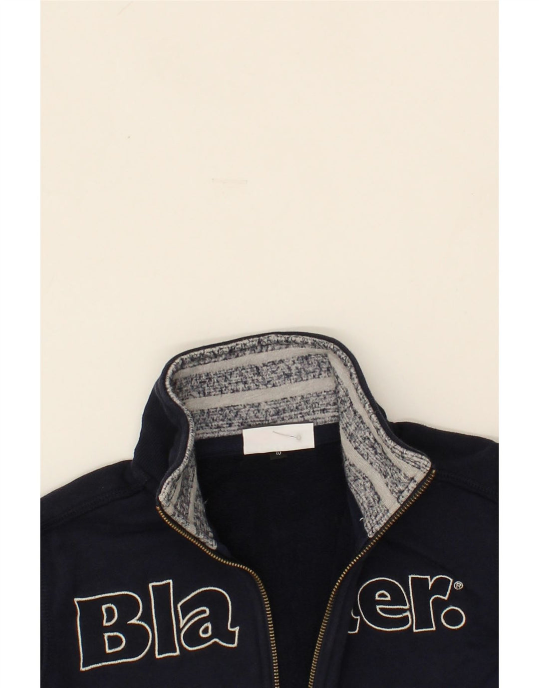 BLAUER Boys Graphic Tracksuit Top Jacket 9-10 Years Navy Blue Cotton Vintage Blauer and Second-Hand Blauer from Messina Hembry 
