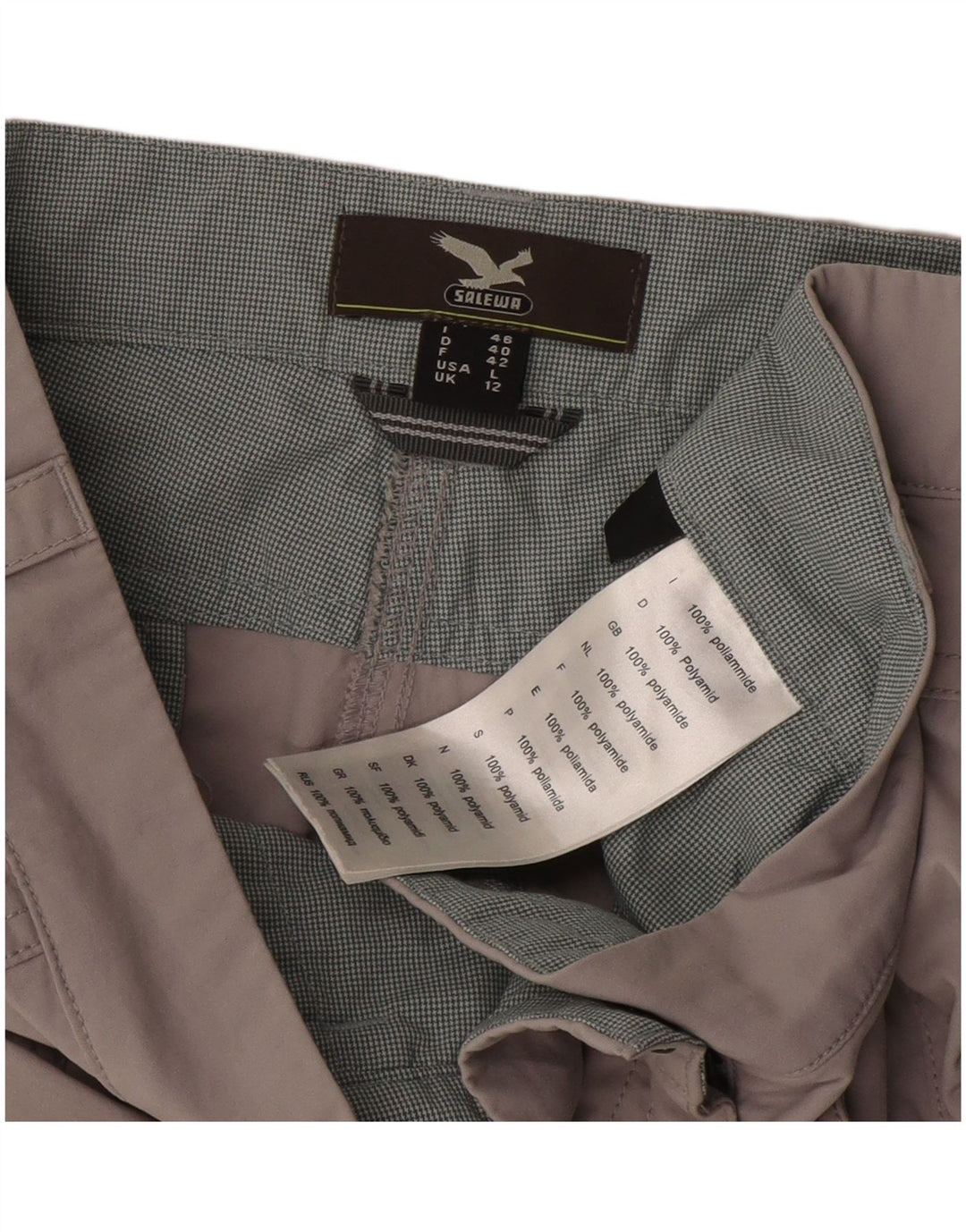 SALEWA Freizeitshorts für Damen UK 12 Medium W34 Graues Polyamid