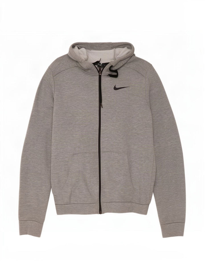 Nike Herren-Kapuzenpullover mit Reißverschluss, mittelgraues Polyester