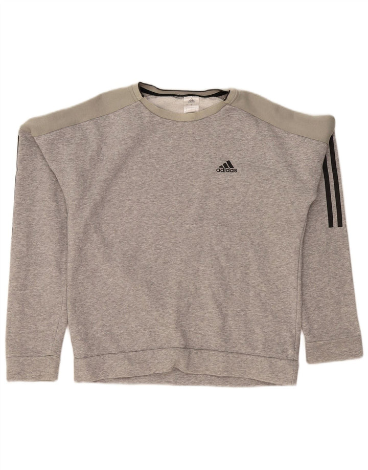 Adidas Herren Sweatshirt Pullover Small Grau Colourblock Baumwolle