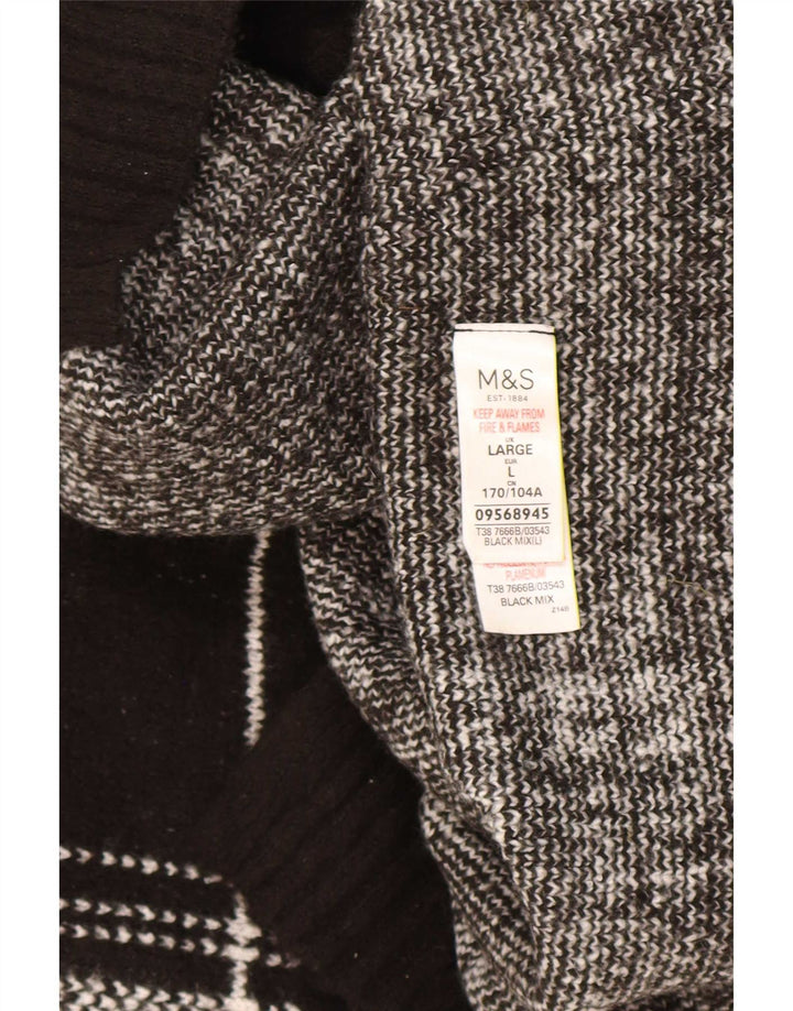 Marks & Spencer Herren-Pullover mit Rundhalsausschnitt, groß, schwarz, kariert, Acryl