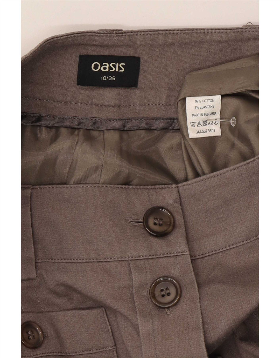 Oasis Damen Normaler Midirock US 10 Large W30 Braune Baumwolle