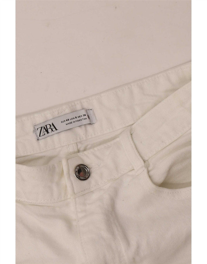Zara Damen Jeansshorts EU 40 Medium W30 Weiß