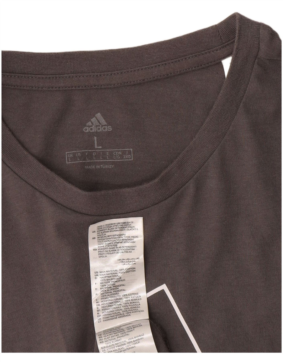 ADIDAS Herren Grafik T-Shirt Top Große graue Baumwolle