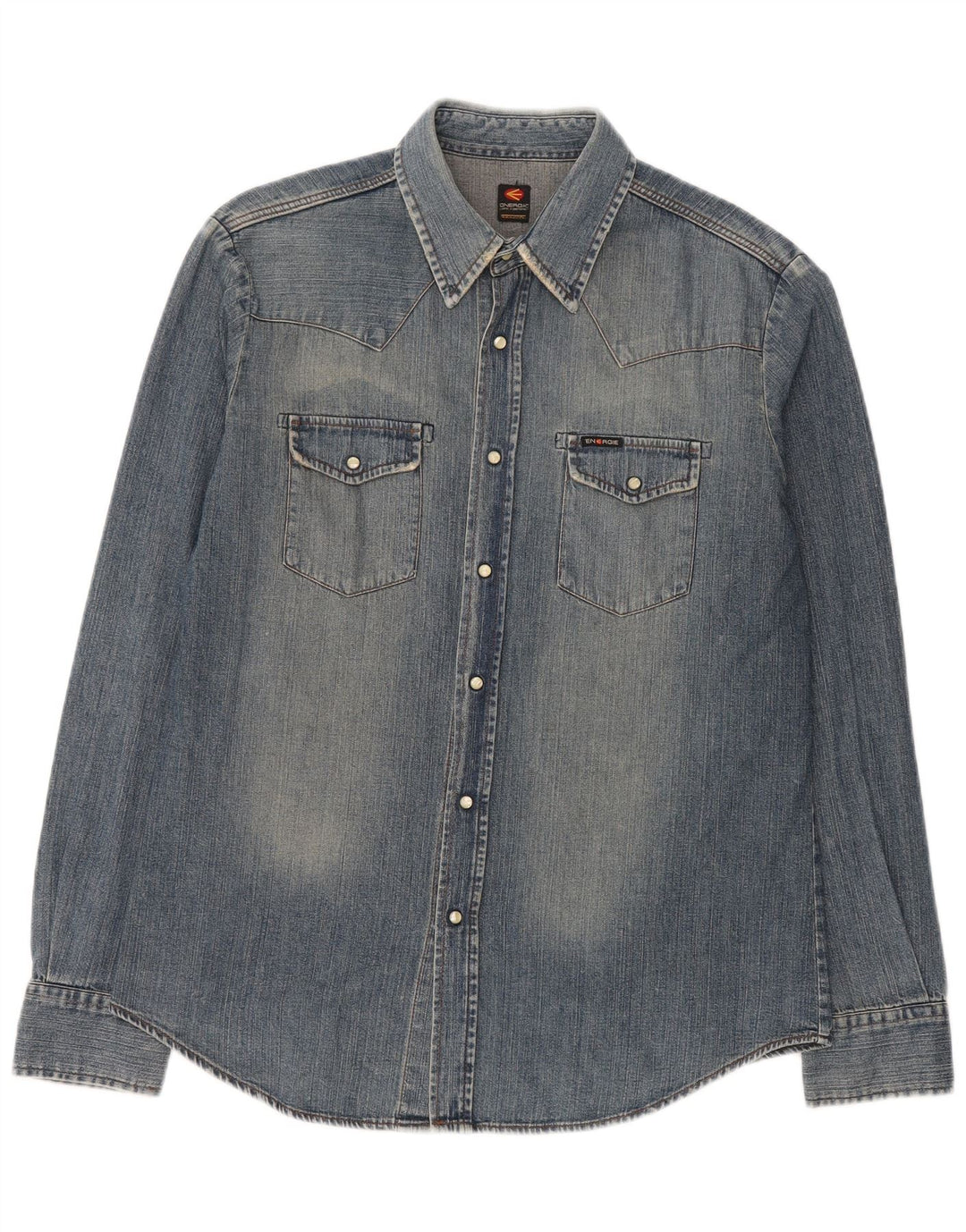 Energie Herren-Jeanshemd, groß, aus blauer Baumwolle