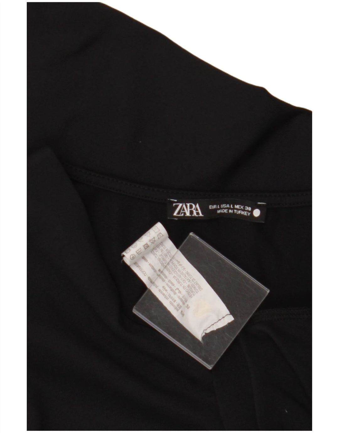 ZARA Womens Long Sleeve Bodysuit UK 14 Large Black Polyamide