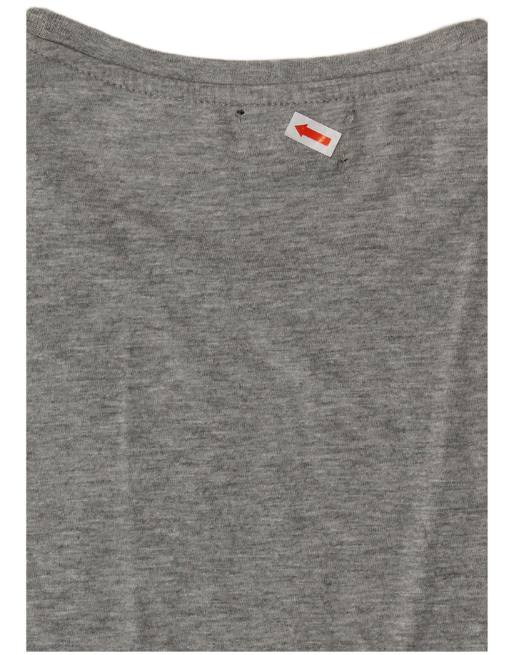 KAPPA Damen Grafik T-Shirt Top UK 18 XL Grau Baumwolle