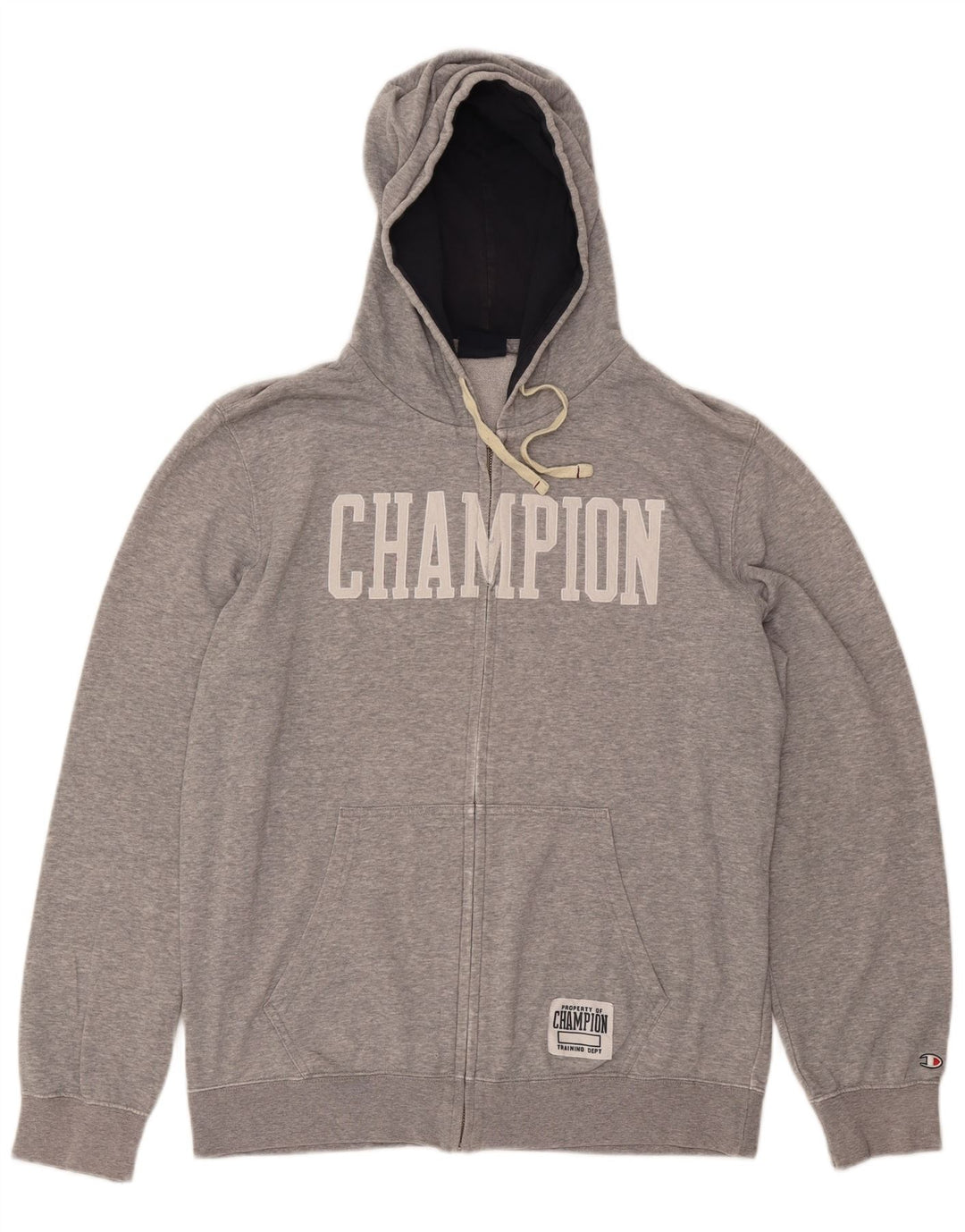Champion Herren-Kapuzenpullover mit grafischem Reißverschluss, XL, graue Baumwolle