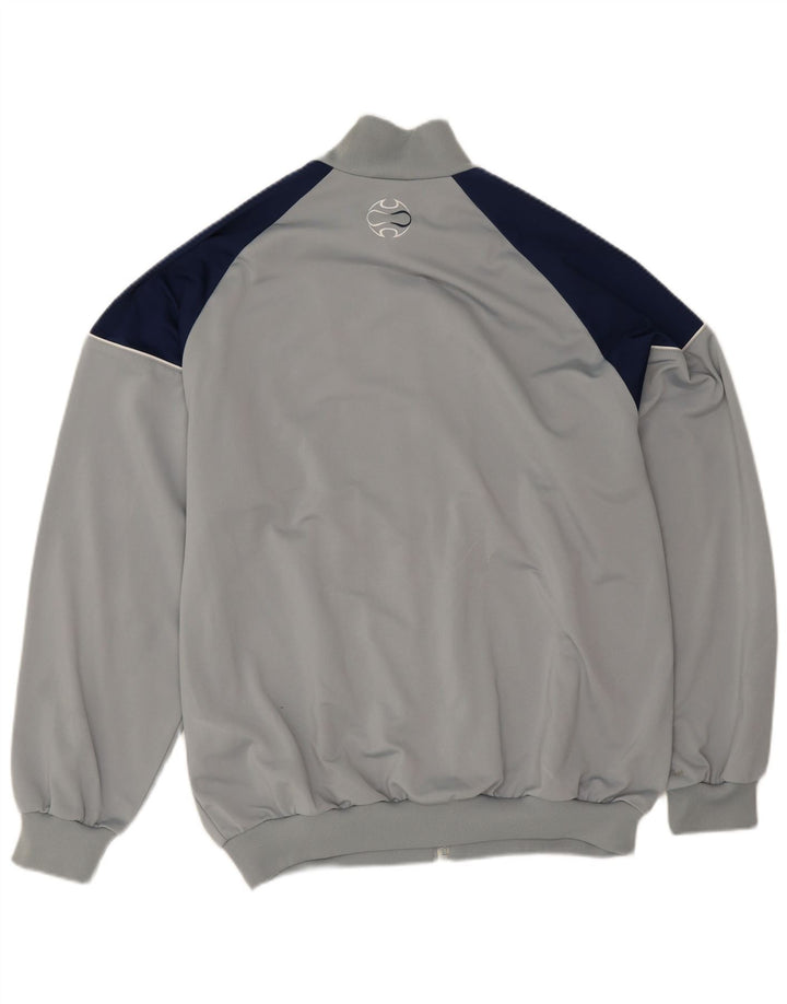 Adidas Herren-Trainingsanzugoberteil, UK-Größe 42/44, großes graues Colourblock-Polyester
