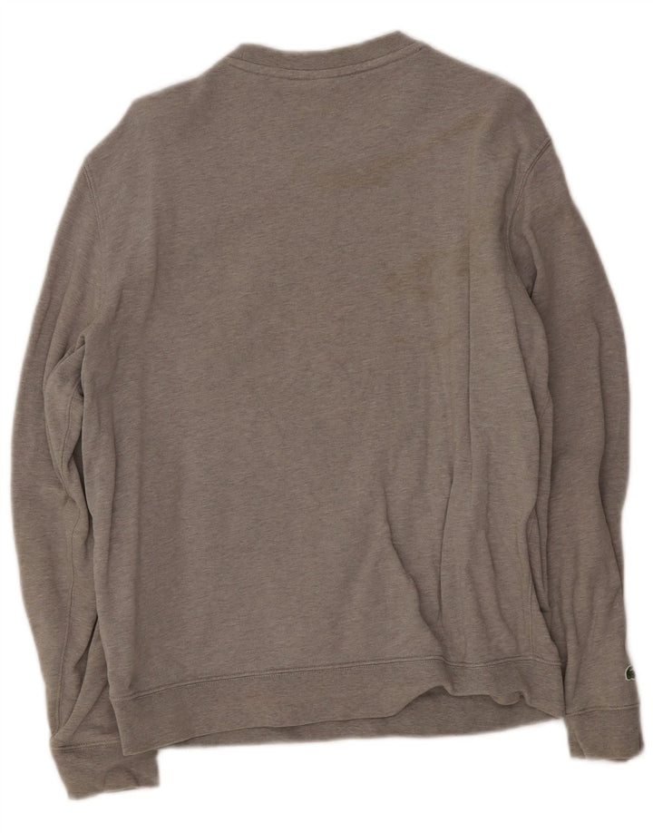 Lacoste Herren-Sweatshirt mit Grafik, Größe 5, große graue Baumwolle