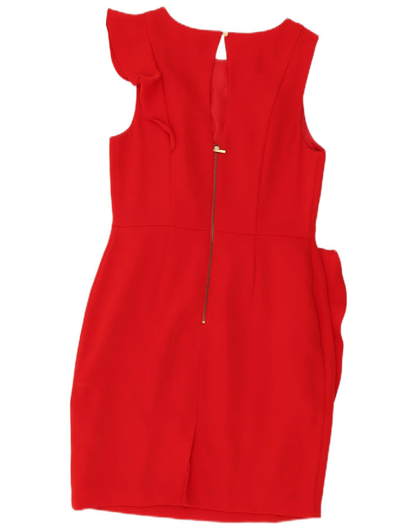 Oasis Damen Ärmelloses Etuikleid UK 12 Mittelrotes Polyester
